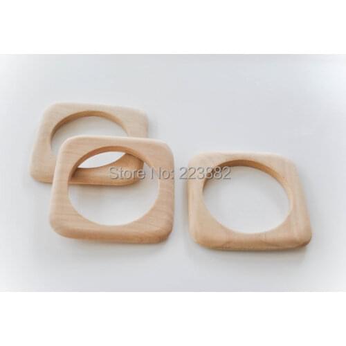 Free shipping! 20pcs/lot Unfinished wood Square bangle bracelet UW-002