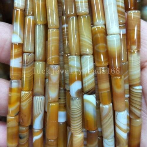 Free shipping Women Fashion Jewelry 4x13mm Onyx Carnelian Cylinder Women Men Spacers Art Loose Beads 15.5" FG7920