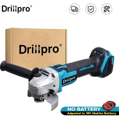Drillpro 125mm Brushless Cordless Electric Angle Grinder 4 Speed DIY Polisher Cutting Machine Power Tool For Makita 18V Battery