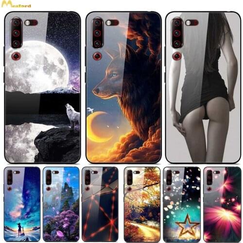 For Lenovo Z6 pro Phone Cover L78051 Tempered Glass Case+Silicone Soft Bumper Coque For Lenovo Z6pro 5G Case Cute Back Protector