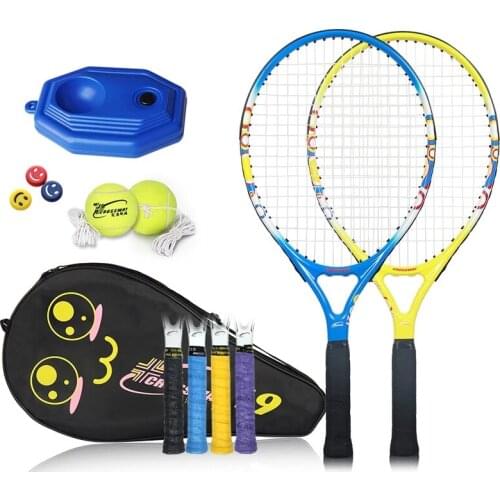 Kids Tennis Racket Carbon Aluminum Alloy Raqueta Paddle Parent Beginner Children Trainning Racquet With Bag Trainer Ball -40