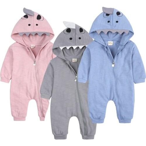Infant Baby Girls Boys Jumpsuit Cartoon Hooded Collar Cotton Long Sleeve Spring Autumn Toddler Baby Girl Boys Romper