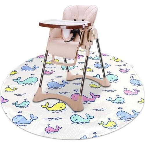 Baby Kids Feeding High Chair Round Mat Anti Slip Foldable Floor Protector Dropship