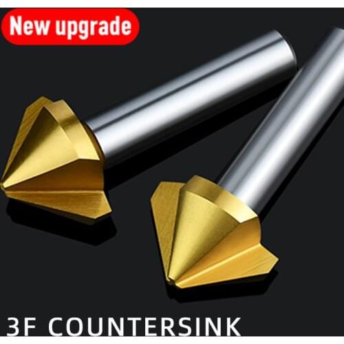 BB 90 Degree Countersink HSS Chamfering Metal Milling Tool 1 3 Flute Cutter De-Durring Orifice Rose Cove Drill