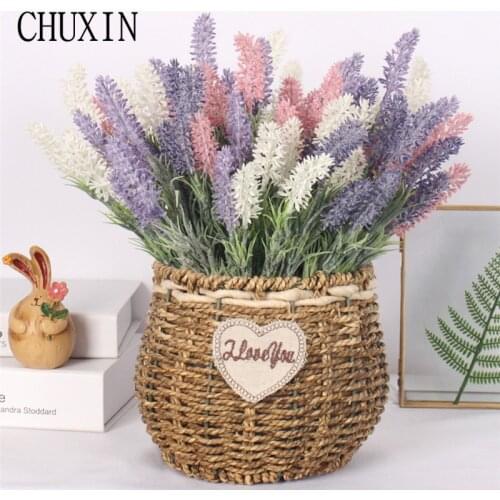 Simulation 7 heads Tufting lavender home indoor and outdoor decoration artificial flowers desk accessories photography props
