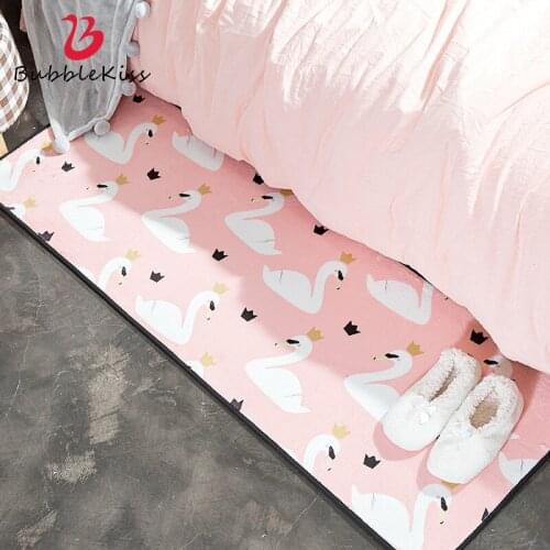 Bubble Kiss 2020 Cartoon Rabbit Pattern Carpet Modern Living Room Decor Carpet Soft Girl Room Pink Rug Non-Slip Bedside Carpet