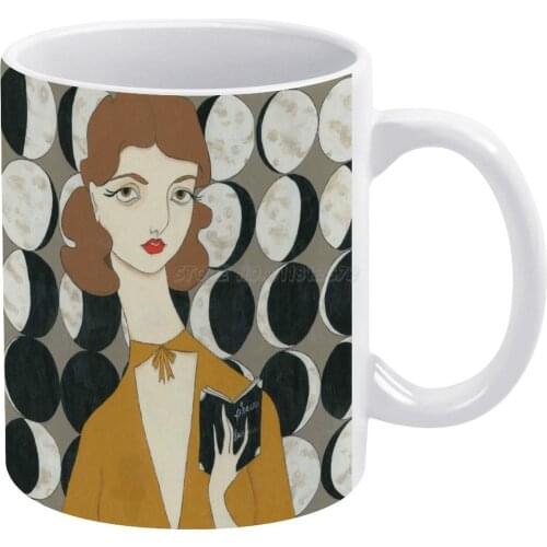 Moon Phases Woman White Mug New Good Quality Print Mug 11 Oz Coffee Cup Moon Moon Phases Full Moon Moon Chart Vintage Retro 193