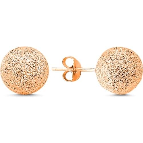 KUTAYDAN 10mm Laser Ball Earrings 925 Sterling Silver