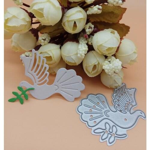 Peace Peaceful Dove with leaves Olive New Cutting Dies Scrapbooking Dies Metal Embossing Stamps and die for Card Making DIY