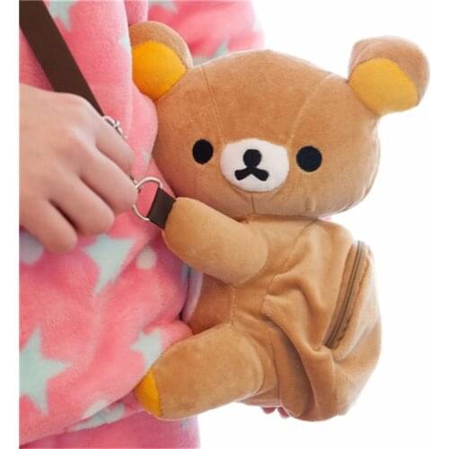 Cartoon Rilakkuma Bear Oblique satchel plush across the purse Crown pig wallet Stitch Zero wallet Winnie the pooh plush purse