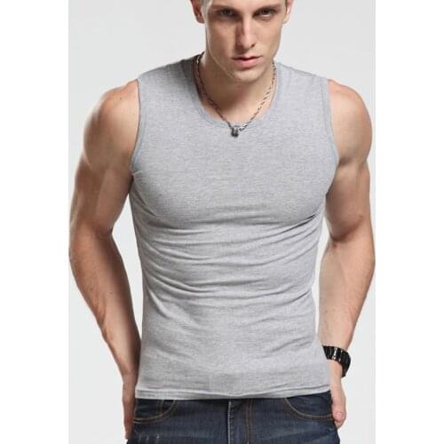 2021 Sleeveless Fitness Men Vest Bodybuilding Cotton Big Size Summer Men Clothing Tank Tops Black White Gray Singlets