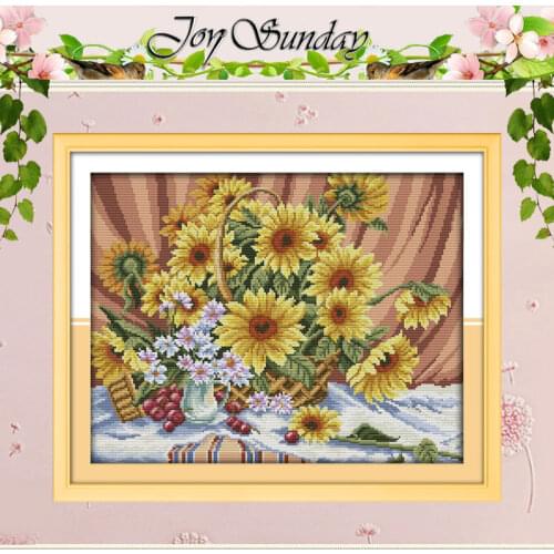 Sunflower Patterns Counted Cross Stitch 11CT 14CT Cross Stitch Set Wholesale Flower Cross-stitch Kit Embroidery Needlework