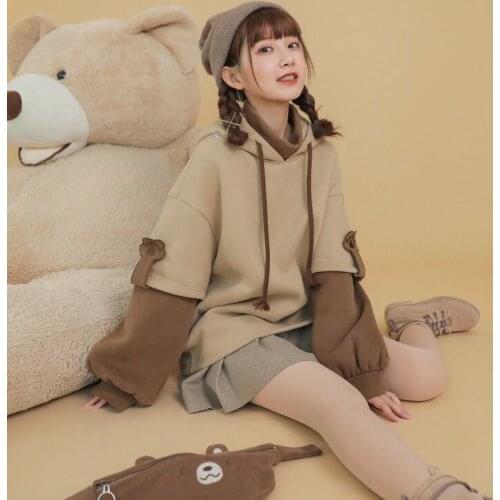 Pullover hoodie women plus cashmere autumn and winter new style Korean student loose hooded pullover sweater jacket