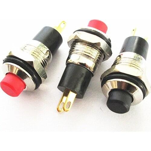 1Piece Retail 10MM Metal Button Button Switch Self-locking Switch Metal Switch Circular Switch 10MM Button Switch