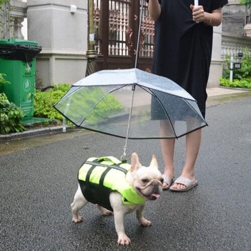Dog Umbrella Medium-sized Small Dogs Pug Teddy Pet Puppy Umbrella Waterproof Walking Dog Raining Artifact
