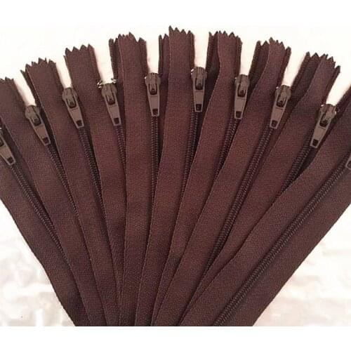 10pcs 20cm (8 Inch) Coffee Nylon Coil Zippers Tailor Sewer Craft Crafters &FGDQRS