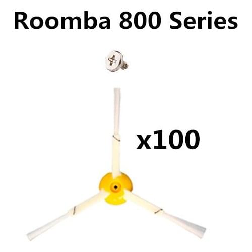 100pcs Washable Accessories Side brush For irobot Roomba 800 820 830 840 850 860 870 890 Robot Vacuum Cleaner Part（Free screw
