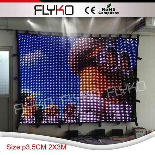 2m by 3m full color soft P35mm led video curtain programmable display