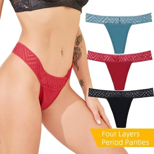 3 Colors Full Protection Four Layers Waterproof Women Period Underwear Leak Proof Reusable Menstrual Period Panties Dropship