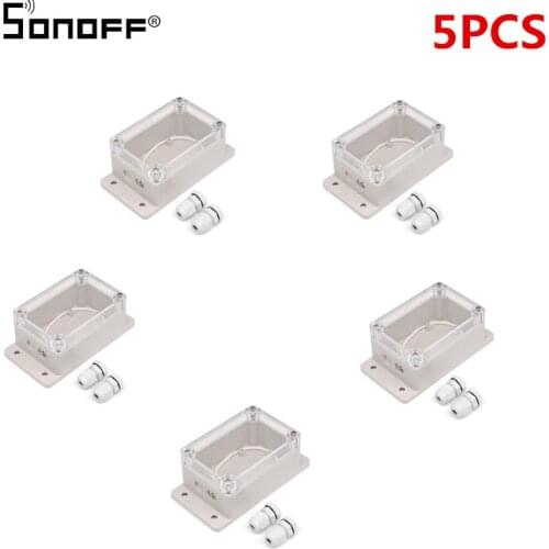 5PCs SONOFF IP66 Waterproof Junction Box Plastic Cable Wire Connector Gland Case Water-resistant Shell Support Sonoff Basic Dual