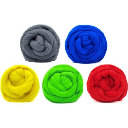 50g (10gx5 Colors) Wool Roving 19 Microns Superfine Merino Wool Felting Wool Natural Wool for Needle Felting Kit