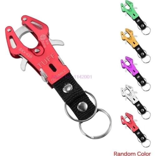 50PCS Outdoor Survival Hook Buckle Portable Tiger Keychain Carabiner With Ring Quick Release Clip Hiking Key Bag Lock Tool