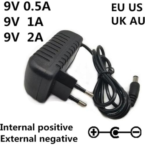 AC 100-240V DC 9V 0.5A 1A 2A Power Supply Adapter charger 9 V Volt