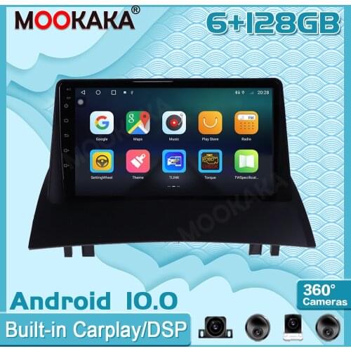 6+128GB Android 10.0 For Renault Megane 2 2002-09 Surround View Camera Car Multimedia Player Stereo Radio GPS Navigtion Recorder