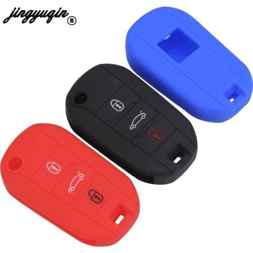 Jingyuqin 30pcs Silicone Car Key Case Cover For Citroen C4L CACTUS C5 C3 C6 C8 Picasso Xsara For Peugeot 3008 308 RCZ 508