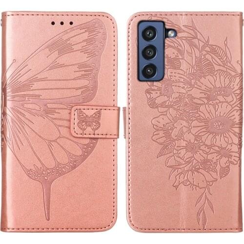 For Samsung Galaxy S21 FE S20 + Note 20 A12 A11 M11 A32 A52 A42 5G A71 A70 Phone Case Butterfly flower Leather Wallet Flip Cover