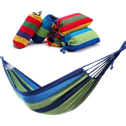 Outdoor Double Canvas Hammock Portable Travel Camping Hanging Chair Swing Chair Hammock Tent