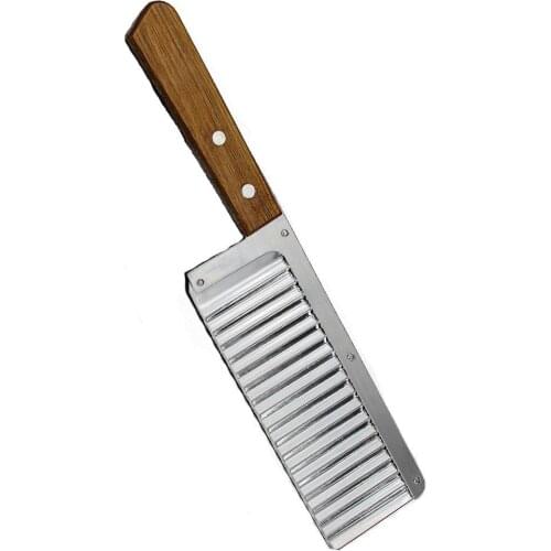 Crinkle Cutter Stainless Steel Crinkle French Fry Cutter Potato Dough Wave Crinkle Cut Tool Home Kitchen Chip Blade Cooking Tool