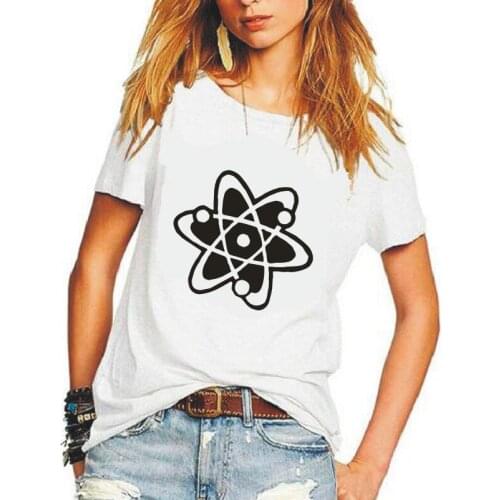 Chemistry Atom Graphic Print T-shirt Women Tops Casual Harajuku Plus Size Short Sleeve Summer Fun Round Neck Cotton T-shirts