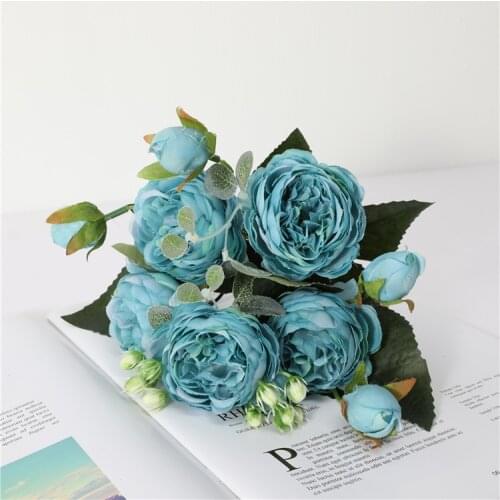 Artificial Peony Wedding Photo Simulation Flowers Bride Bouquet For Weddings Dried Fake Peony Flowers Home Decor Flower