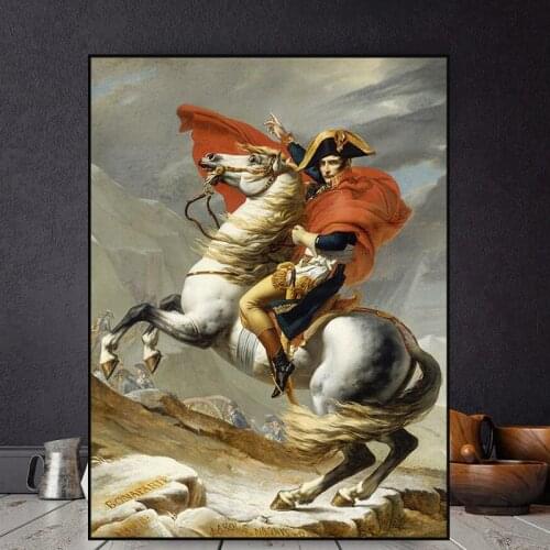 Classical Napoleon Bonaparte Portrait Horse Oil painting Canvas Posters Prints Wall Art Picture for Living Room Home Decorations