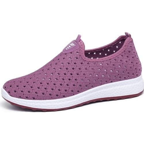 Summer Women Shoes Breathable Mesh Sneakers Shoes Ladies Slip on Flats Socofy Loafers Shoes Fashion Trainers Women tyh6r65