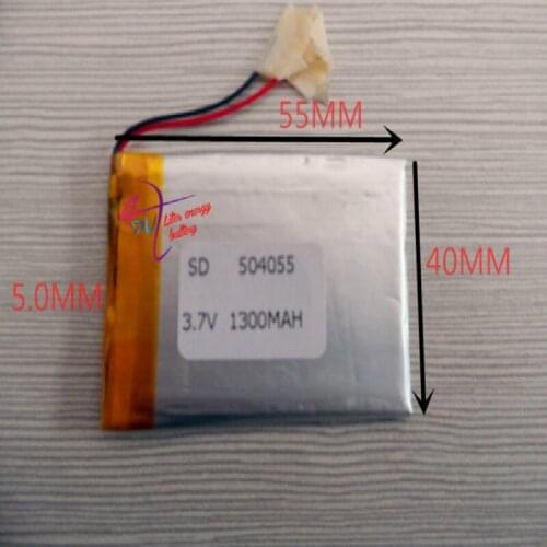 Best battery brand 3.7V polymer lithium 504055 1300mAH ebook MP3 MP4 MP5 GPS DVD DVR solar cell
