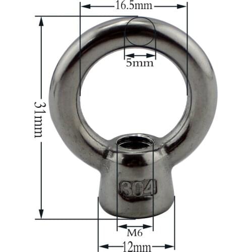 M6 M8 M10 Marine Lifting Eye Nuts JIS1169 Stainless steel Ring Eye Ring Nut Marine Lifting Eye Nut Ring Nut Thread