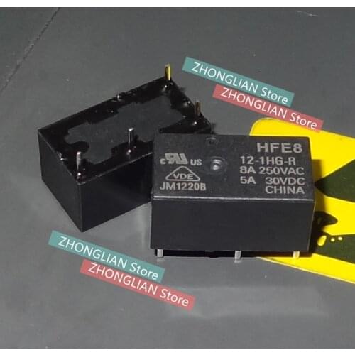 20pcs/Lot Magnetic latching relay HFE8-12-1HG-R HFE8 HFE8-12 HFE8-12-1HG 8A 250VAC