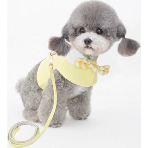 Cute Dog Harness With Leash Dog Collar Adjustable Vest Walking Soft Breathable Collar Pet Accessories For Small Pets Clothing