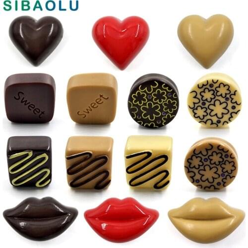 3pcs Simulation Sweet Chocolate Miniature Figurine Realistic Food DIY Accessories Doll House Decoration Environmental plastic