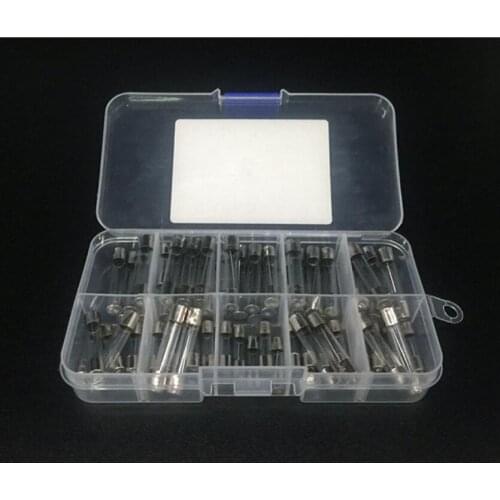 100Pcs Set Glass Fuse 5x20mm Quick Blow Glass Tube Fuse Assorted Kits Fast-blow Glass Fuses 0.2A 0.5A 1A 2A 3A 5A 8A 10A 15A 20A