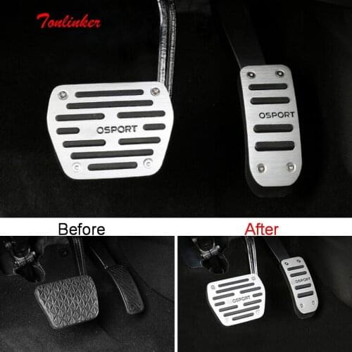 Tonlinker Cover Stickers for Ford Ecosport 2018 Car Styling 2 PCS Aluminum Interior Modified Gas/Brake pedal Cover stickers