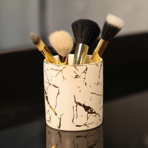 Nordic Marble Makeup Brush Storage Bottles Minimalist Creative Ins Style Jars Porcelain Ceramic Pen Holder Desktop Storage