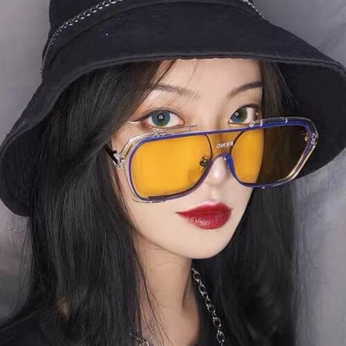 2021 New Big frame sunglasses Versatile sun glasses Internet celebrity male and female large glasses driving Sunglasses trend