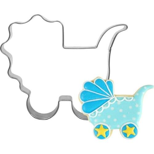 New Baby carriage shape Cookie Cutter stainless cute biscuit pastry cutters bread fruit Tools DH088