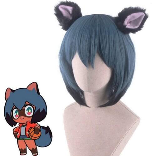 BRAND NEW ANIMAL BNA Kagemori Michiru Cosplay Wig Blue Short Hair Anime Halloween Party Wigs