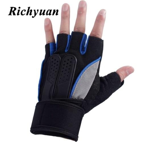 Gym Gloves Fitness Gloves Silicone Antislip Breathable Weight Lifting Sports Training Gloves Lengthened Bandage Dumbbell