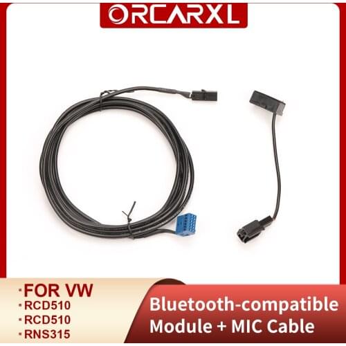 Bluetooth-compatible Wire Harness Cable + Microphone for VW RNS315 RNS510 Radio MFD3 for Audi A4 A6 CD Player Headunits