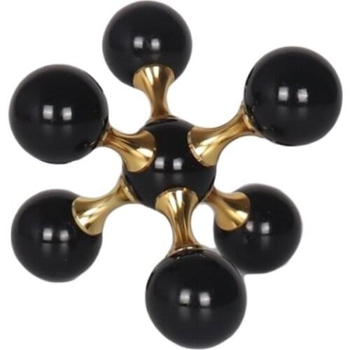 Modern Simple Gold Silver Pellet Crystal Metal Decoration Creative Geometry Rod-shaped Crystal Molecule Sculpture X5695